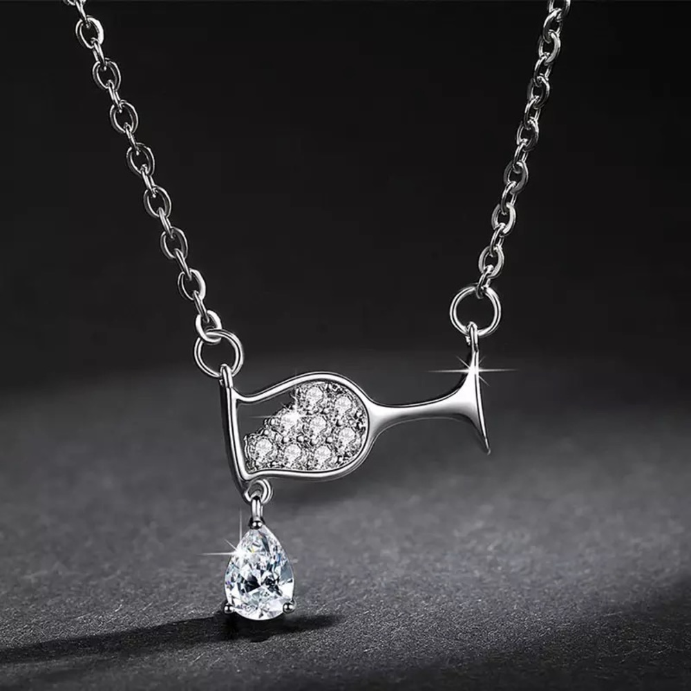 Wine Glass AAA Zirconia necklace